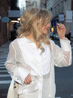 SVW Oversized Sequin Tuxedo Top