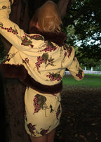 Vineyard Embroidered Jacket with Vegan Mink Trim
