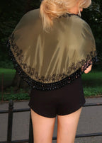 Paisley Beaded Puffer Cape