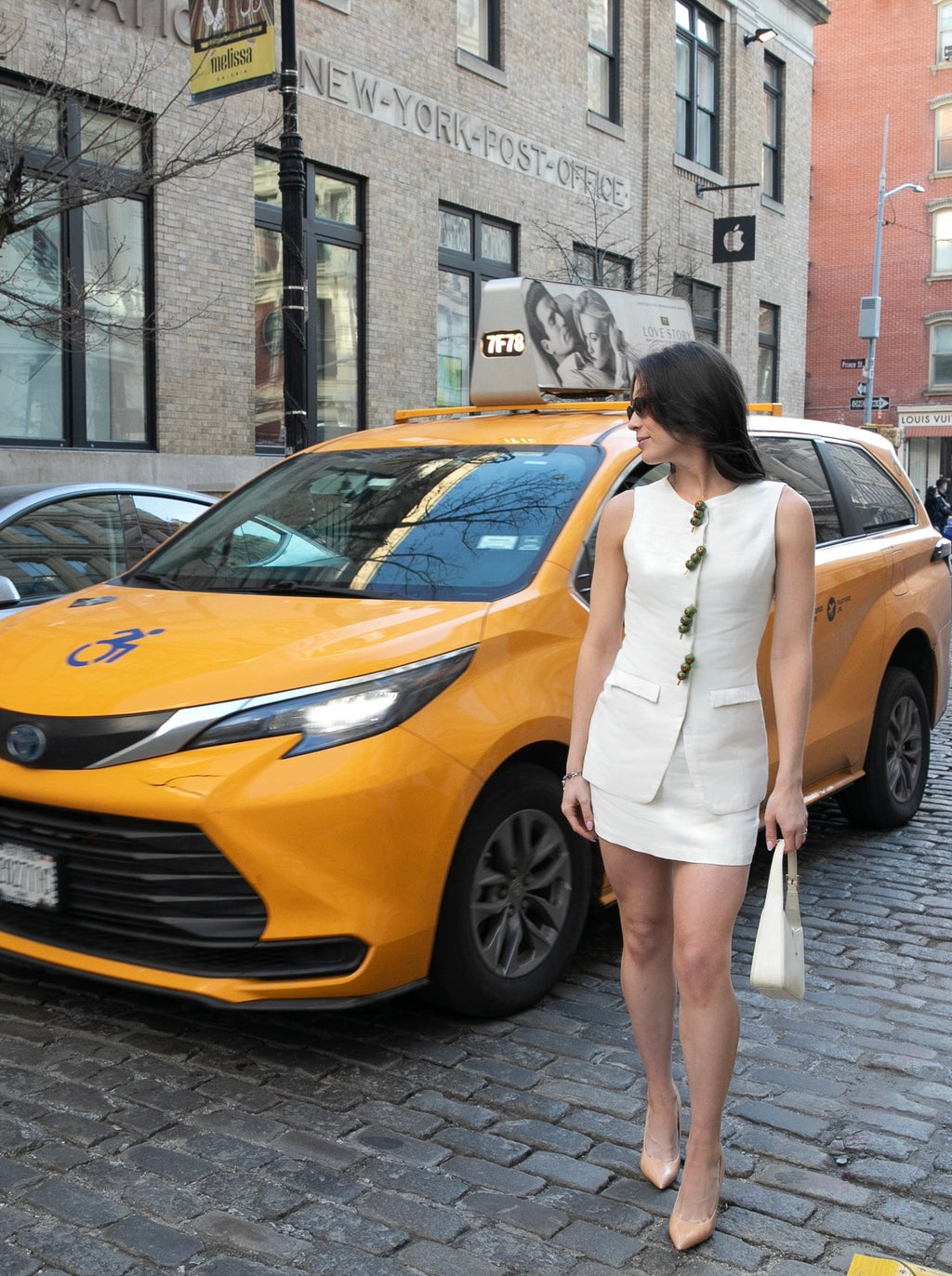 Desks to Drinks Olive Pin Linen Vest Top