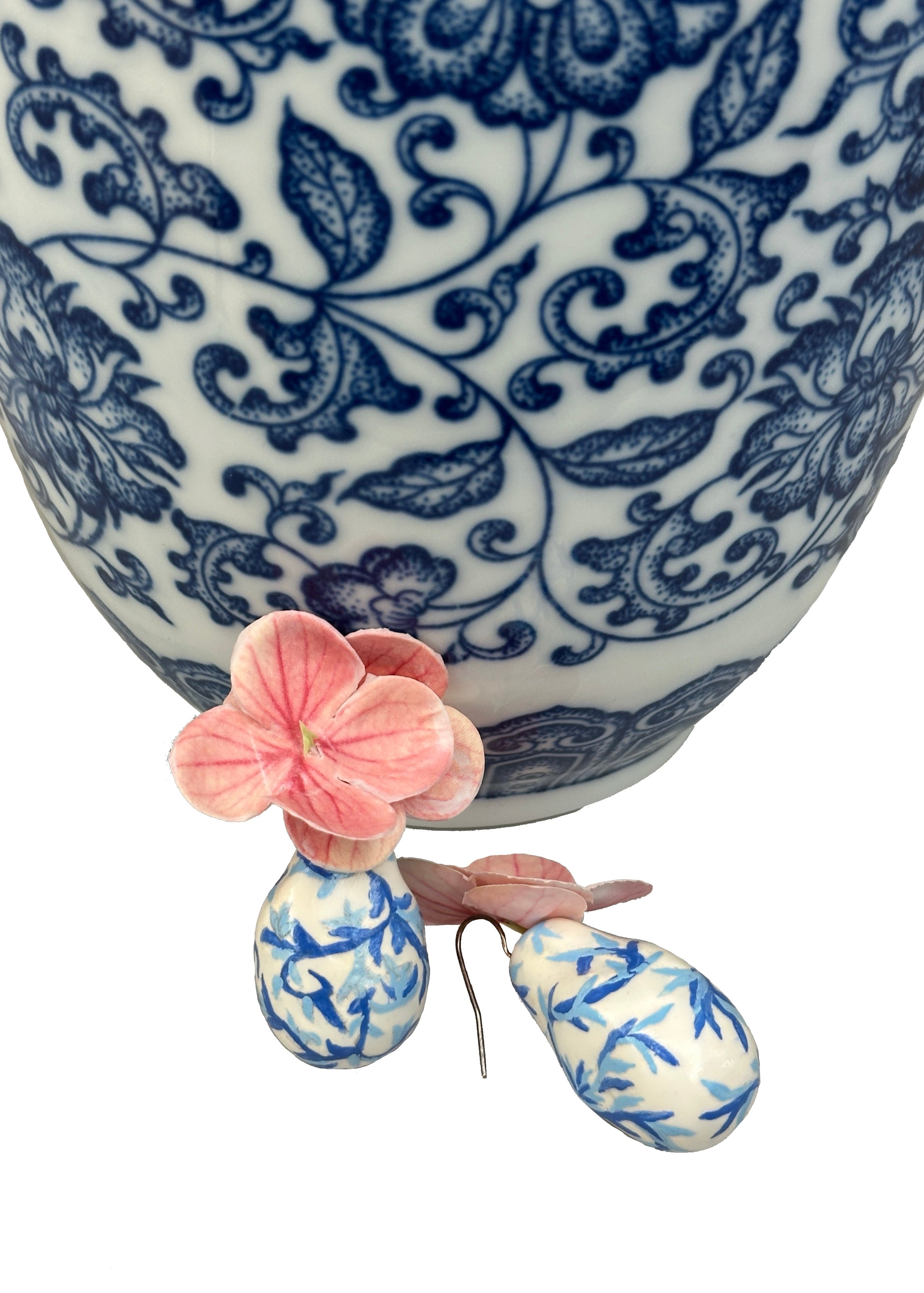Floral Porcelain Chinoiserie Earrings