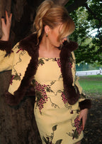 Vineyard Embroidered Jacket with Vegan Mink Trim