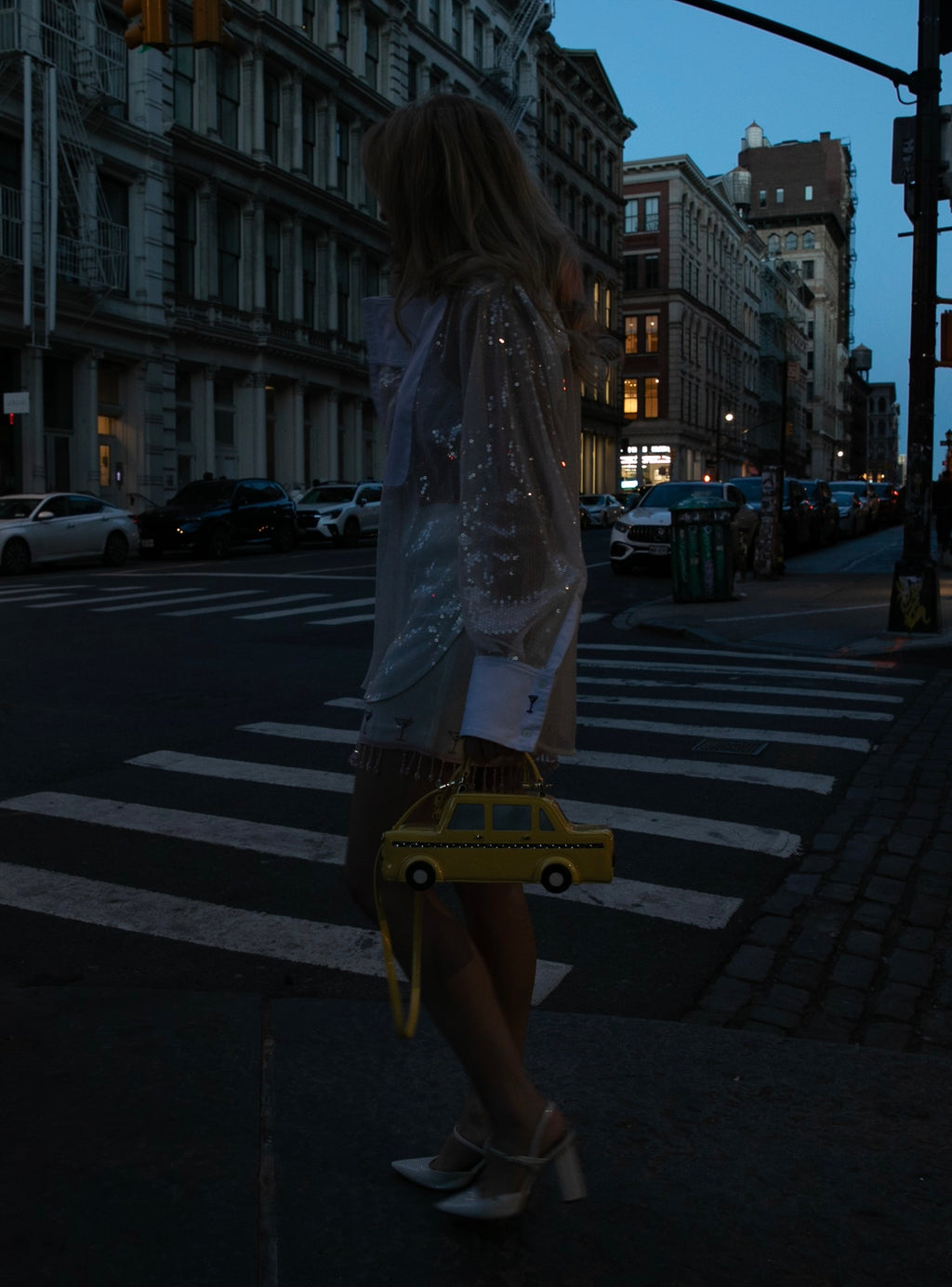 SVW Oversized Sequin Tuxedo Top