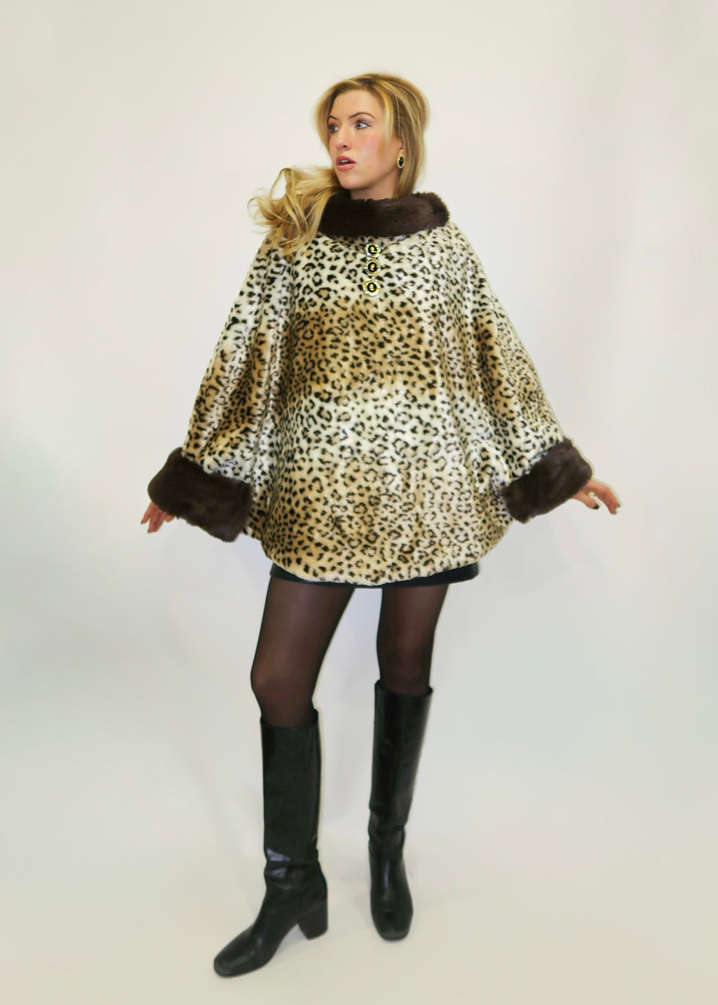 The Emma Faux Leopard Cape