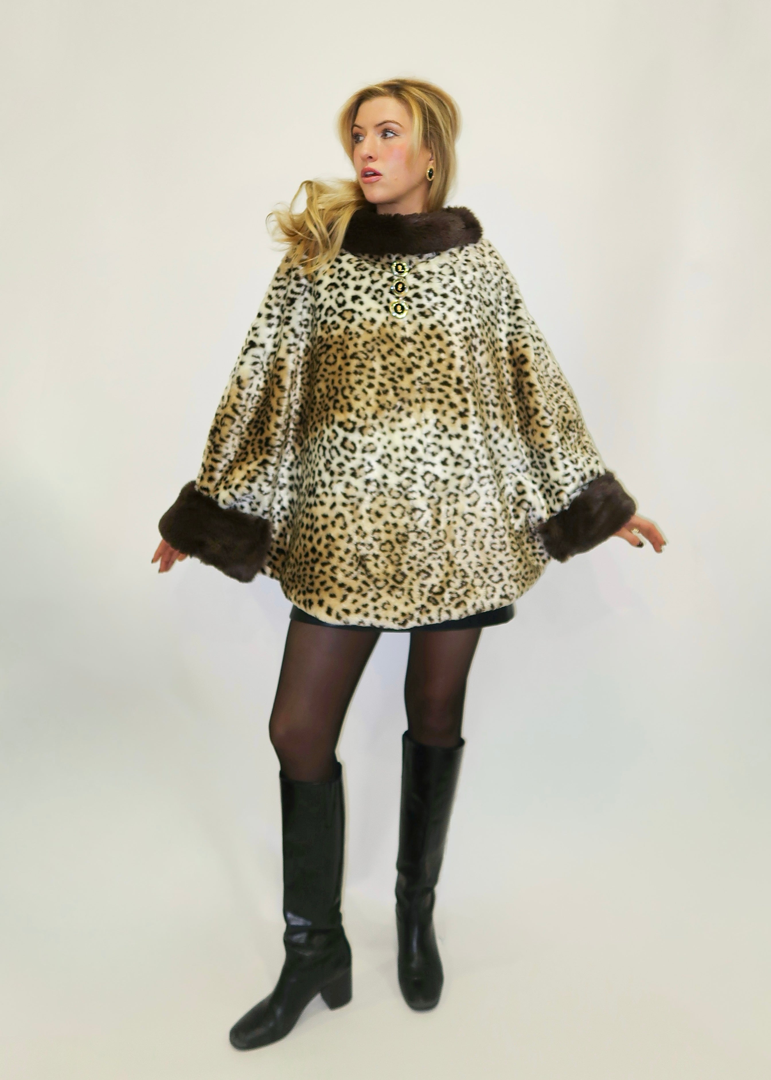 The Emma Faux Leopard Cape